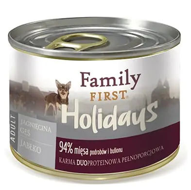 ⁨FAMILY FIRST Small Lamb, goose, apple - Wet dog food - 200 g⁩ at Wasserman.eu