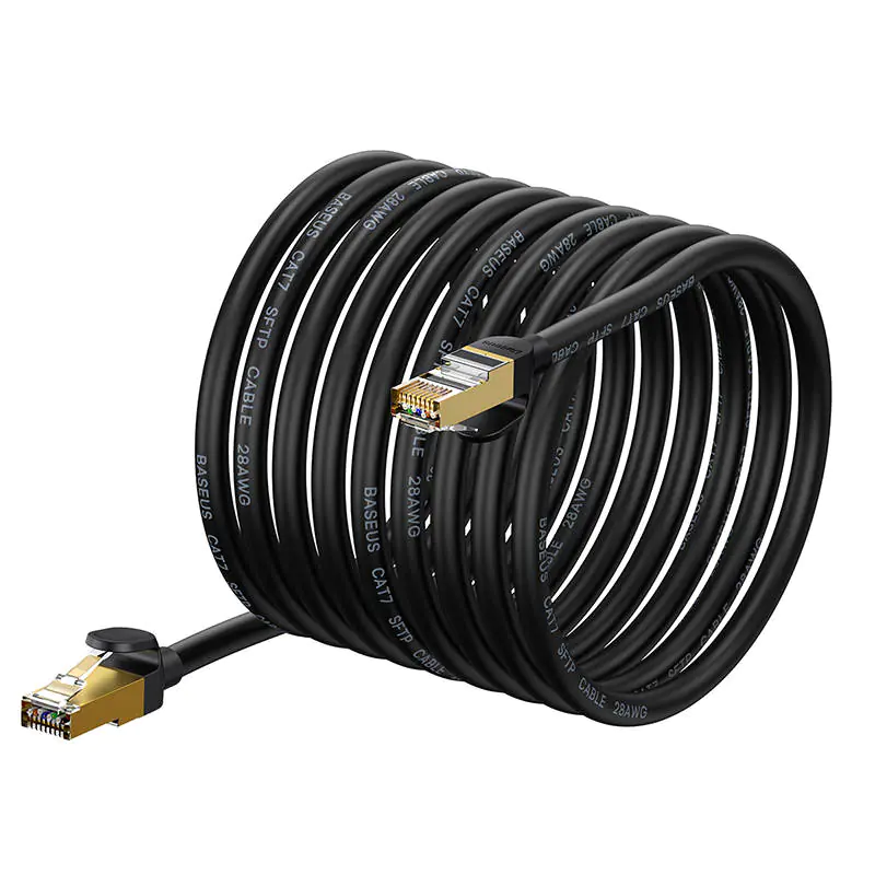 ⁨Baseus Ethernet RJ45 Network Cable, 10Gbps, 15m (Black)⁩ at Wasserman.eu