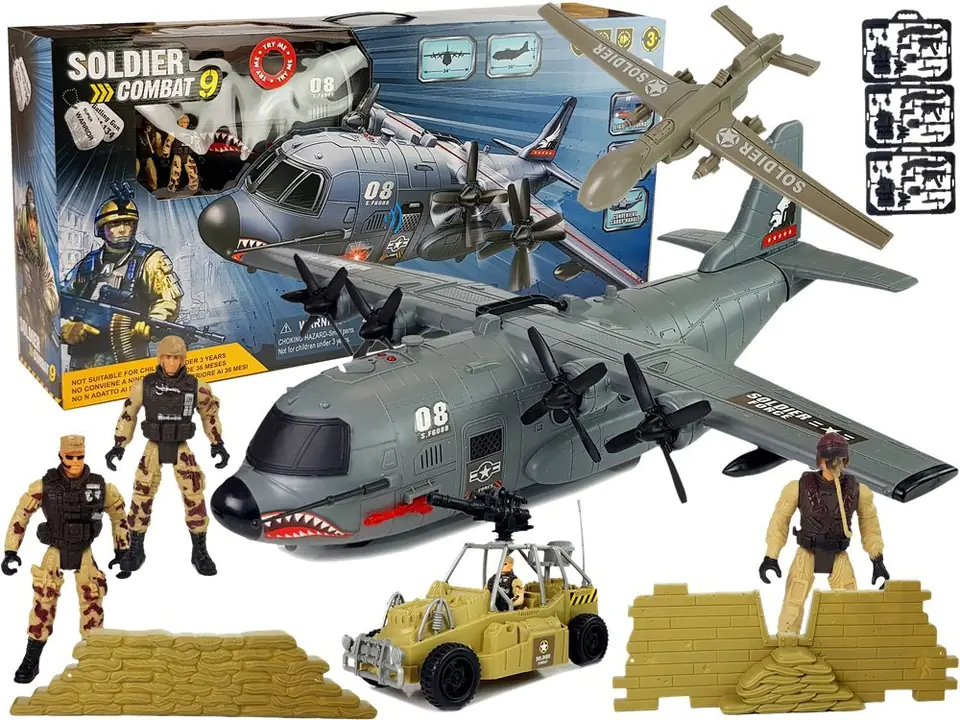 ⁨Military Kit Huge Military Aircraft 87cm with Sounds Lights Military Accessories⁩ at Wasserman.eu