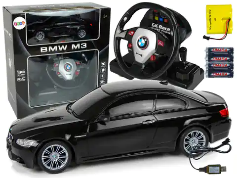 ⁨Auto Fernbedienung BMW M3 Schwarz 2,4 G Fernbedienung Lenkung 1:18 Sound Light⁩ im Wasserman.eu
