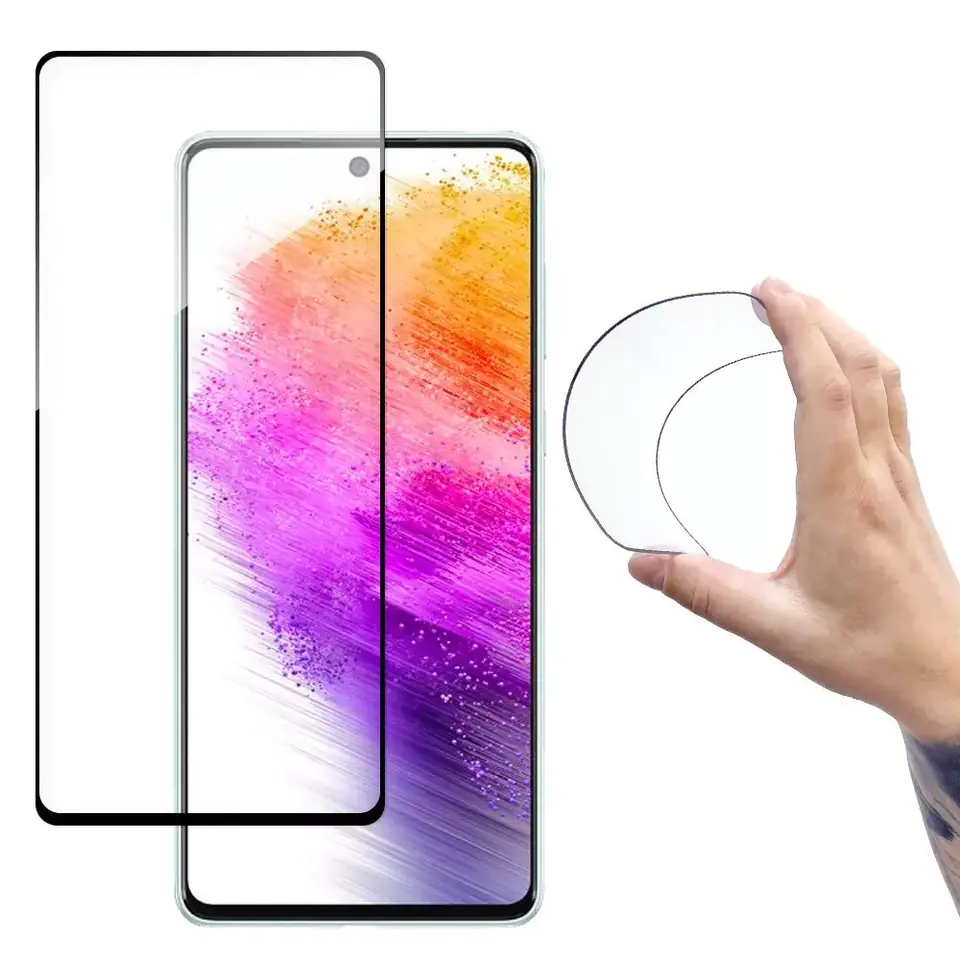 ⁨Wozinsky Full Cover Flexi Nano Tempered Glass Film Tempered Glass Frame With Frame Samsung Galaxy A73 Transparent⁩ at Wasserman.eu