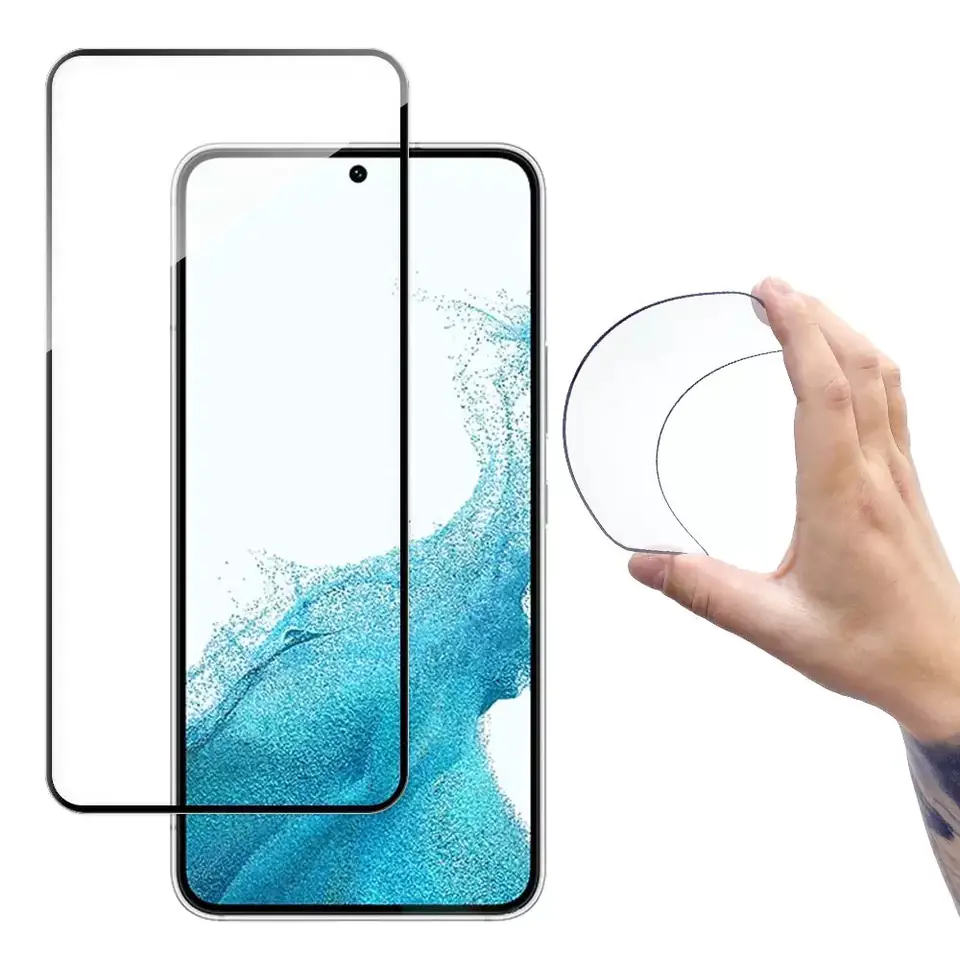 ⁨Wozinsky Full Cover Flexi Nano folia szklana szkło hartowane z ramką Samsung Galaxy S22+ (S22 Plus) przezroczysty⁩ w sklepie Wasserman.eu