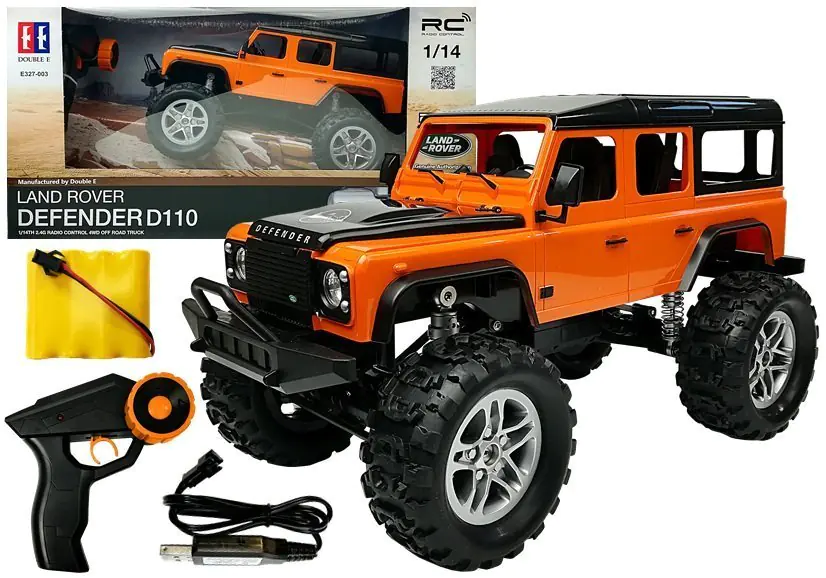 ⁨Auto Zdalnie Sterowane Land Rover Defender R/C Pomarańczowe 1:14⁩ w sklepie Wasserman.eu