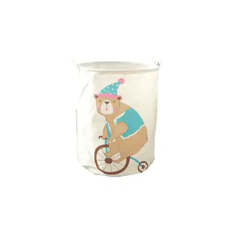 ⁨Toy container basket, laundry bag TEDDY BEAR ON BIKE 35x45 cm OR2WZ122⁩ at Wasserman.eu