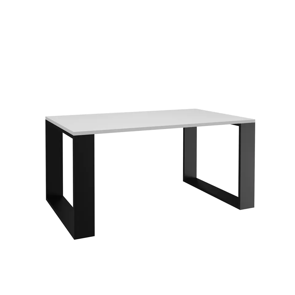 ⁨COFFEE TABLE BENCH LIVING ROOM LOFT MODERN WHITE - BLACK⁩ at Wasserman.eu