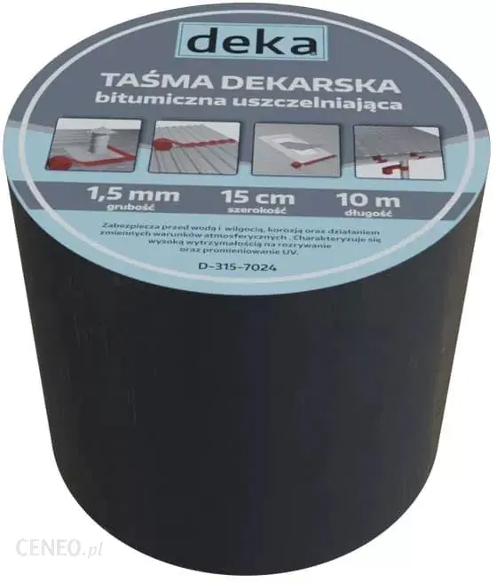 ⁨TAŚMA USZCZELNIAJĄCA DEKARSKA ALUBUTYL 15CM*10MB CZARNY⁩ w sklepie Wasserman.eu