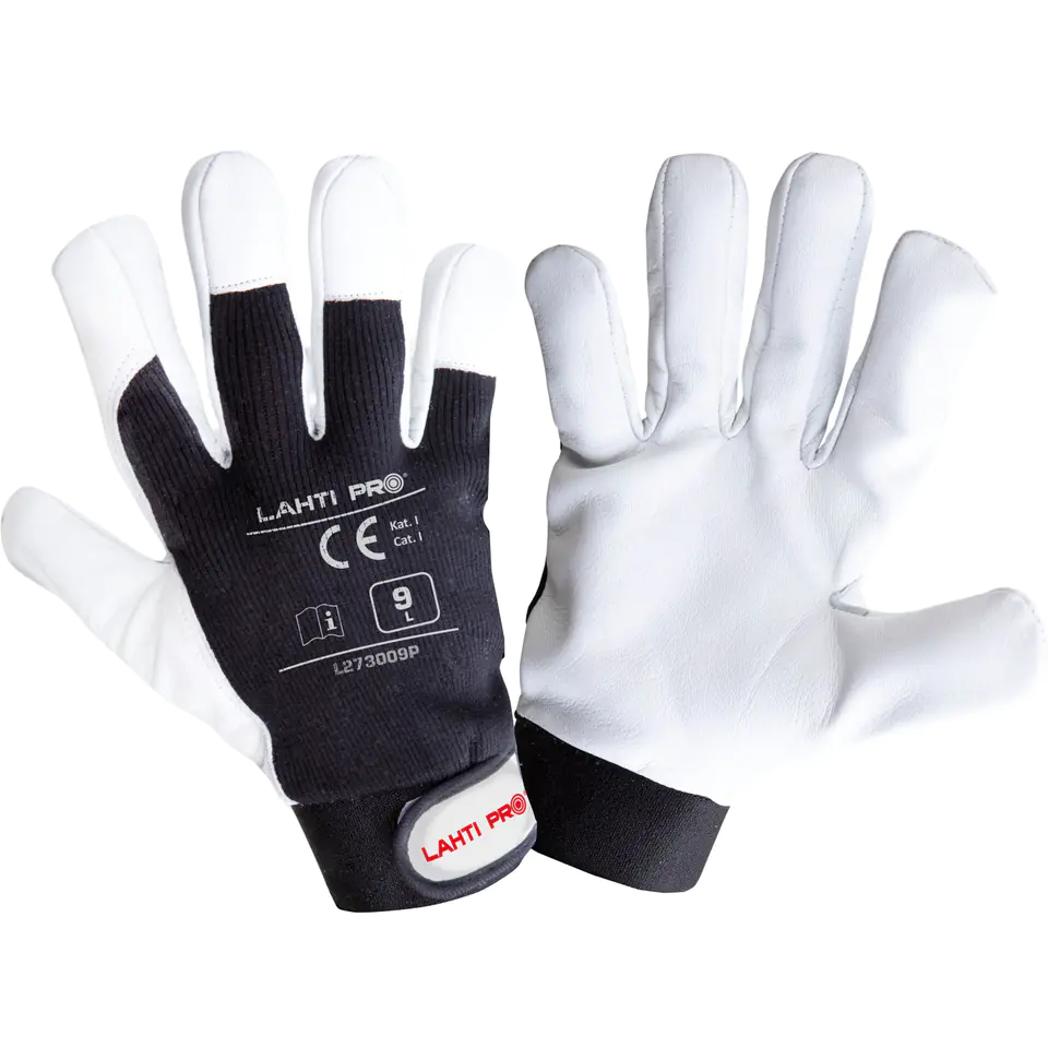 ⁨Goatskin gloves. black L273009p, card, "9", CE,Lahti⁩ at Wasserman.eu