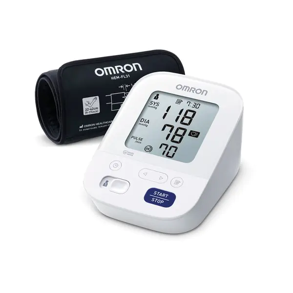 ⁨Omron M3 COMFORT Upper Arm Blood Pressure Monitor + Power Supply Gift Set⁩ at Wasserman.eu