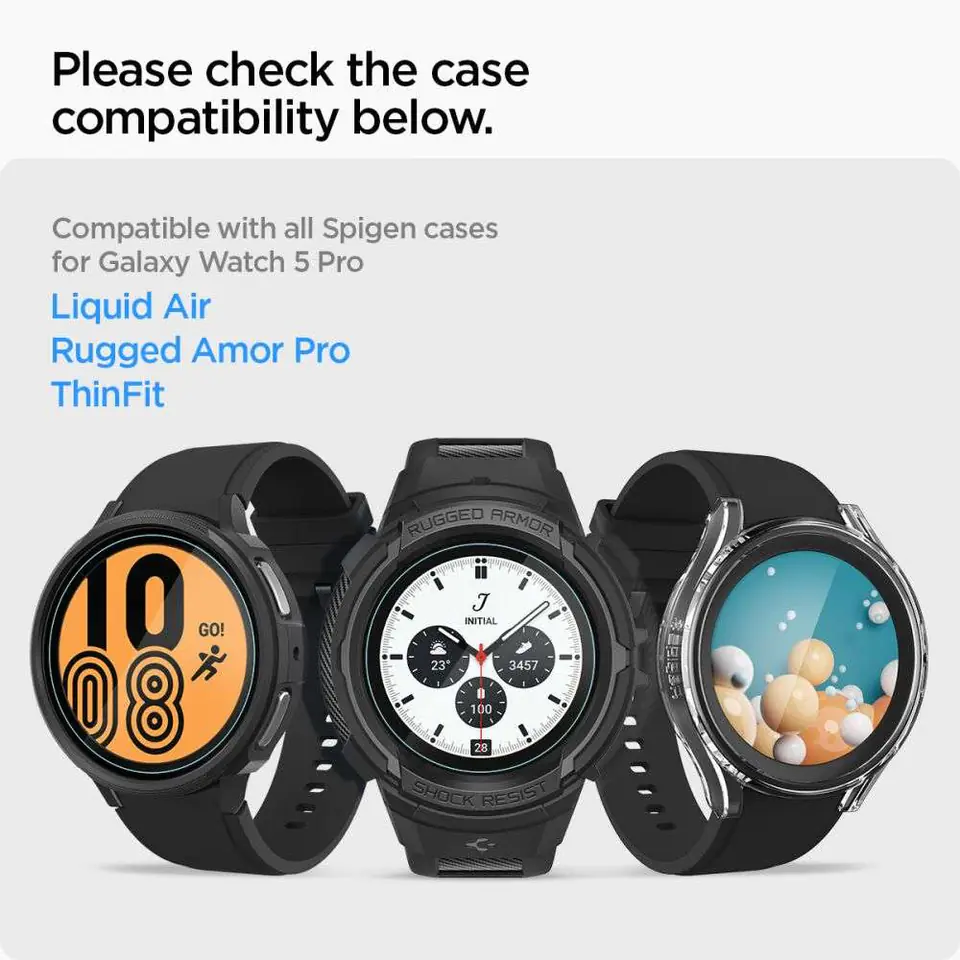 ⁨Spigen Glas.tR "EZ-FIT" tempered glass 2-pack for Samsung Galaxy Watch 5 Pro (45mm)⁩ at Wasserman.eu