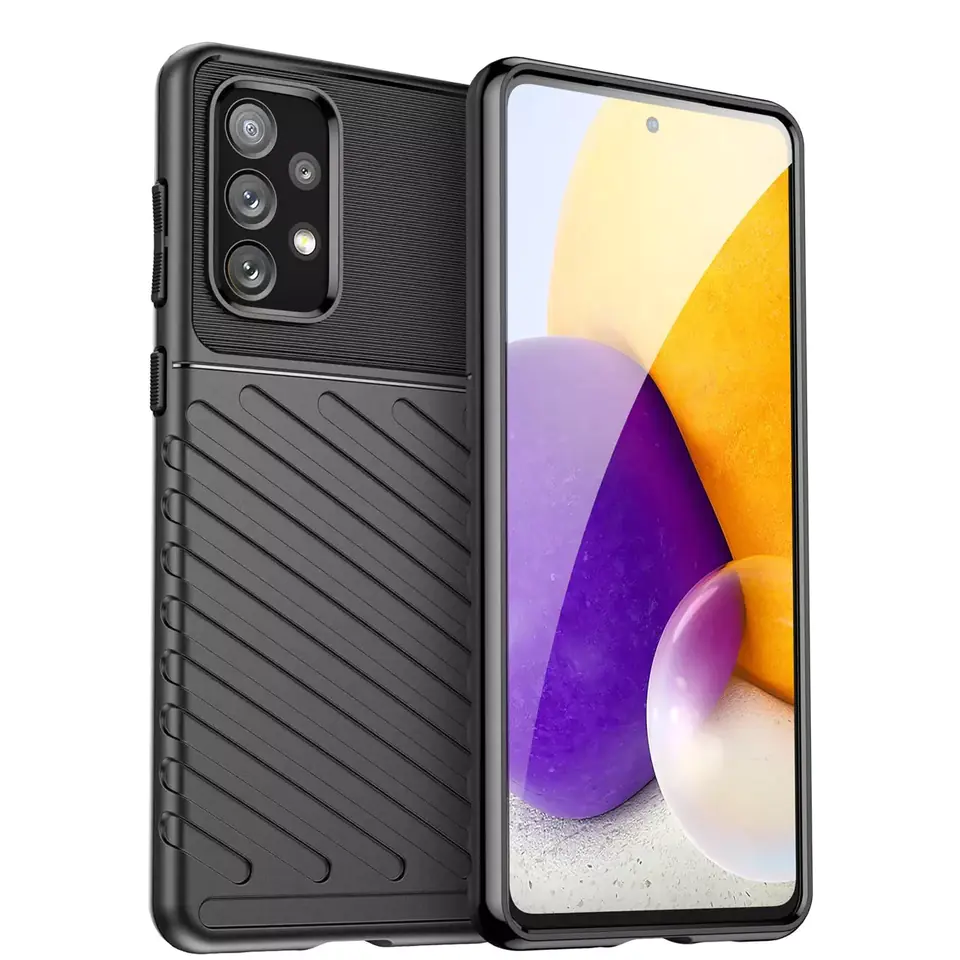 ⁨Thunder Case elastyczne pancerne etui pokrowiec Samsung Galaxy A73 czarny⁩ w sklepie Wasserman.eu