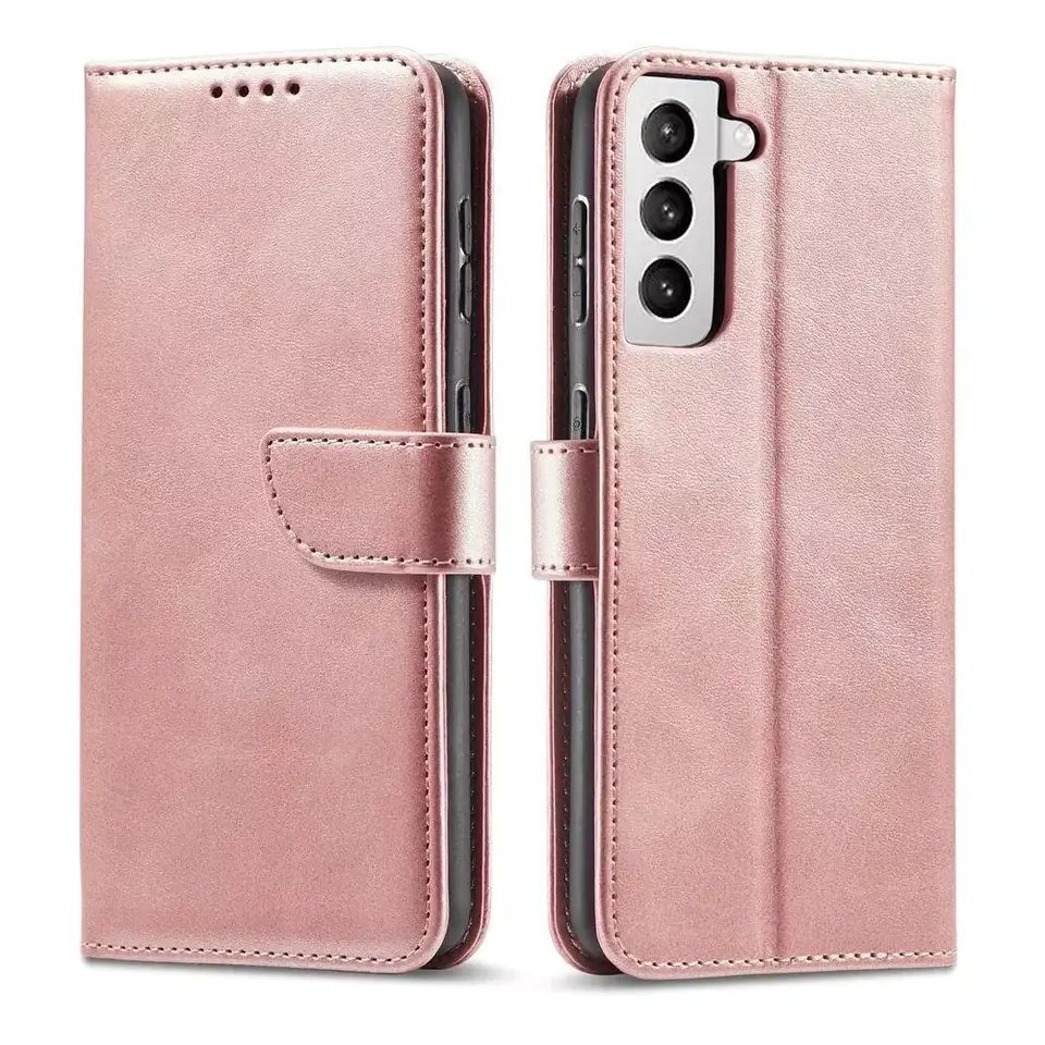 ⁨Magnet Case elegancki futerał etui pokrowiec z klapką i funkcją podstawki Samsung Galaxy S22+ (S22 Plus) różowy⁩ w sklepie Wasserman.eu