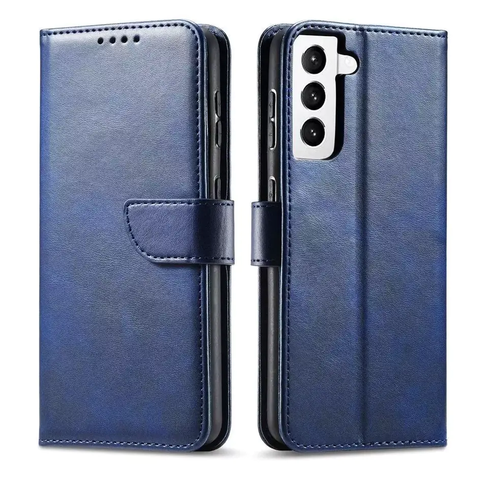 ⁨Magnet Case elegancki futerał etui pokrowiec z klapką i funkcją podstawki Samsung Galaxy S22+ (S22 Plus) niebieski⁩ w sklepie Wasserman.eu