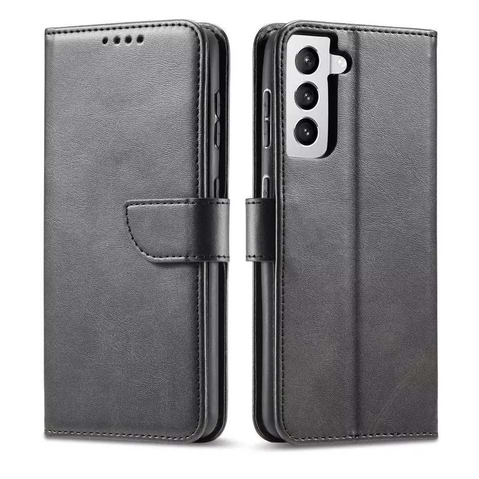 ⁨Magnet Case elegancki futerał etui pokrowiec z klapką i funkcją podstawki Samsung Galaxy S22+ (S22 Plus) czarny⁩ w sklepie Wasserman.eu