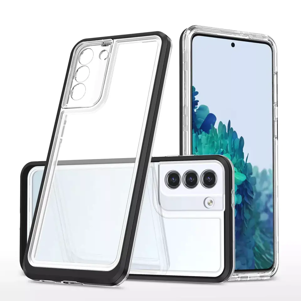 ⁨Clear 3in1 Case for Samsung Galaxy S21+ 5G (S21 Plus 5G) Gel Cover with Frame Black⁩ at Wasserman.eu