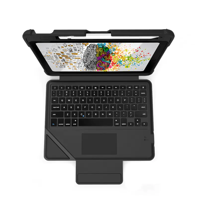 ⁨STM Dux Keyboard Trackpad Case – iPad 10.2" Keyboard and Trackpad Case (2019-2021) MIL-STD-810G (Black)⁩ at Wasserman.eu