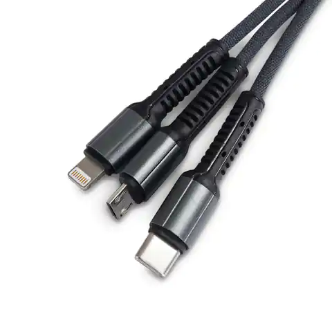 ⁨3in1 USB-A - USB-C + Micro + Lightning LDNIO cable⁩ at Wasserman.eu
