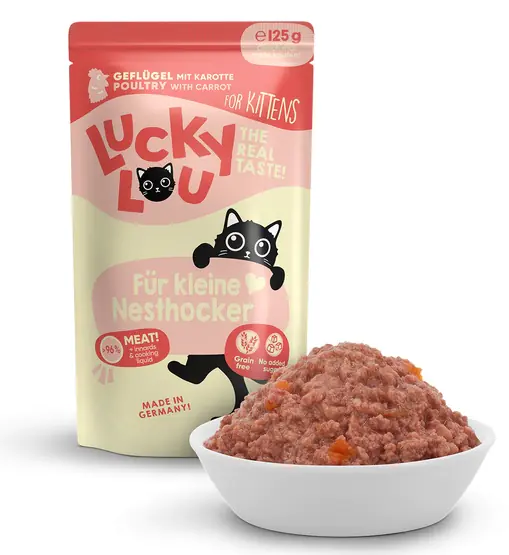 ⁨Lucky Lou Lifestage Kitten Drób saszetka 125g⁩ w sklepie Wasserman.eu