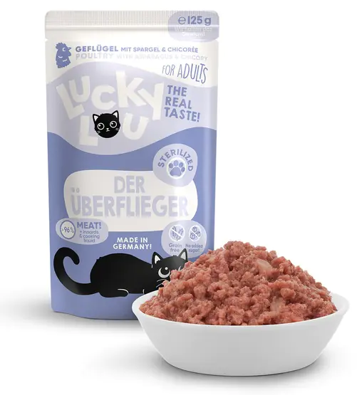 ⁨Lucky Lou Lifestage Sterilized Drób saszetka 125g⁩ w sklepie Wasserman.eu