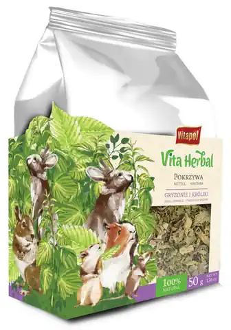 ⁨Vitapol Vita Herbal Suszony liść pokrzywy dla gryzoni i królika 50g⁩ w sklepie Wasserman.eu