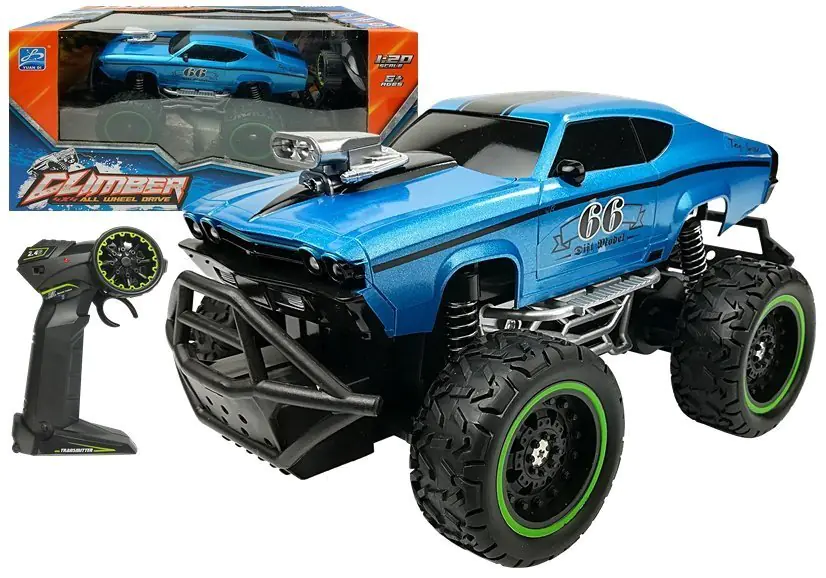 ⁨Auto Zdalnie Sterowane R/C 6.5 km/h Wysokie Koła Niebieskie⁩ w sklepie Wasserman.eu