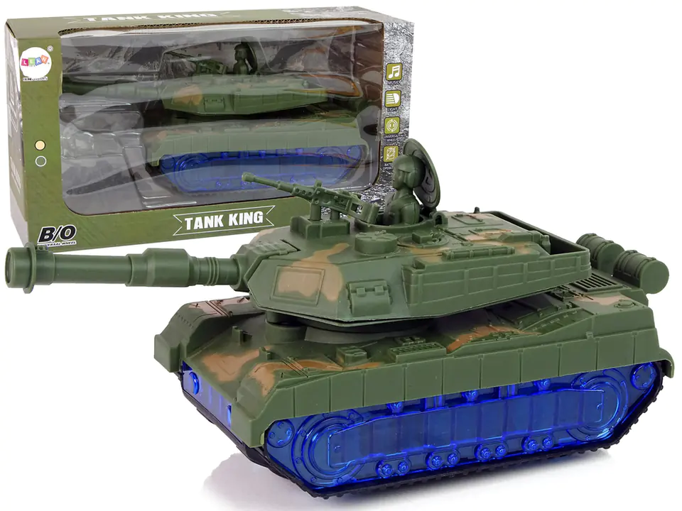 ⁨Military Tank Powered by Camo Batteries Sound Blue Diodes⁩ at Wasserman.eu