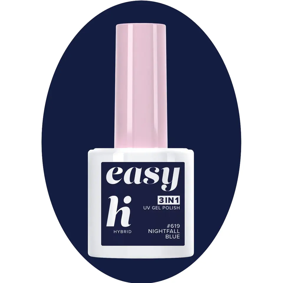 ⁨Hi Hybrid Lakier hybrydowy Easy 3w1 #619 Nightfall Blue 5ml⁩ w sklepie Wasserman.eu
