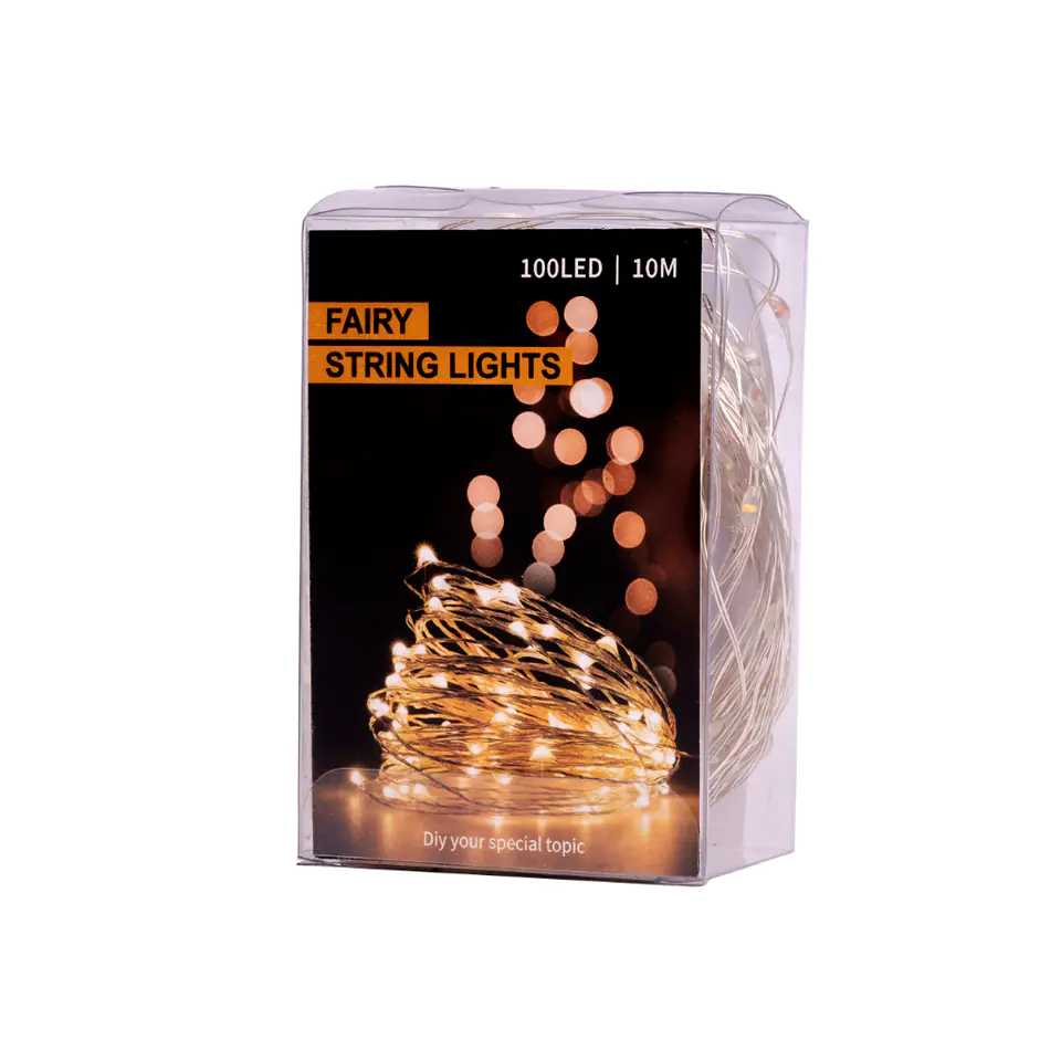 ⁨Lampki LED druciki dekoracyjne świąteczne choinkowe 10m 100LED multikolor⁩ w sklepie Wasserman.eu