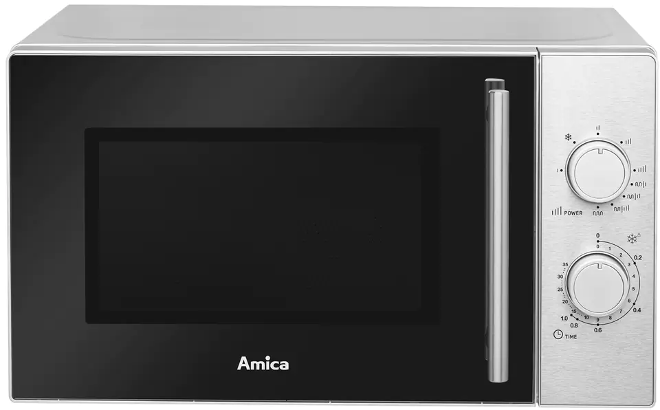 ⁨Kuchenka mikrofalowa Amica AMMF20M1GI (700W; kolor inox)⁩ w sklepie Wasserman.eu