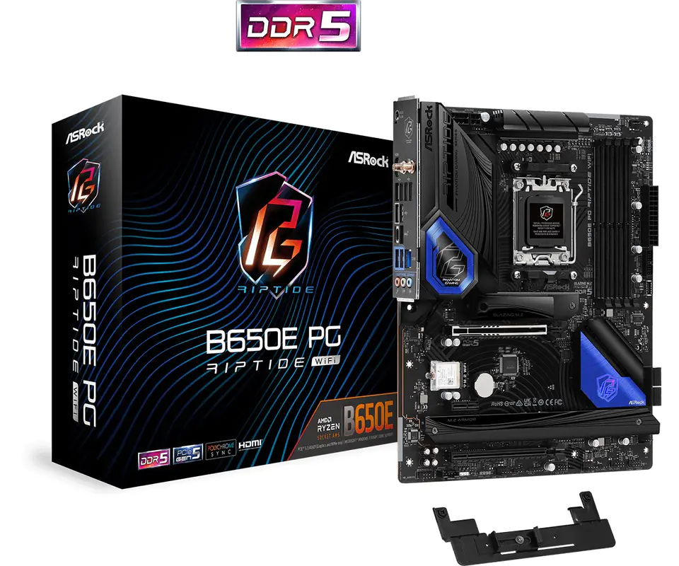 ⁨Asrock B650E PG Riptide WiFi AMD B650 Socket AM5 ATX⁩ at Wasserman.eu