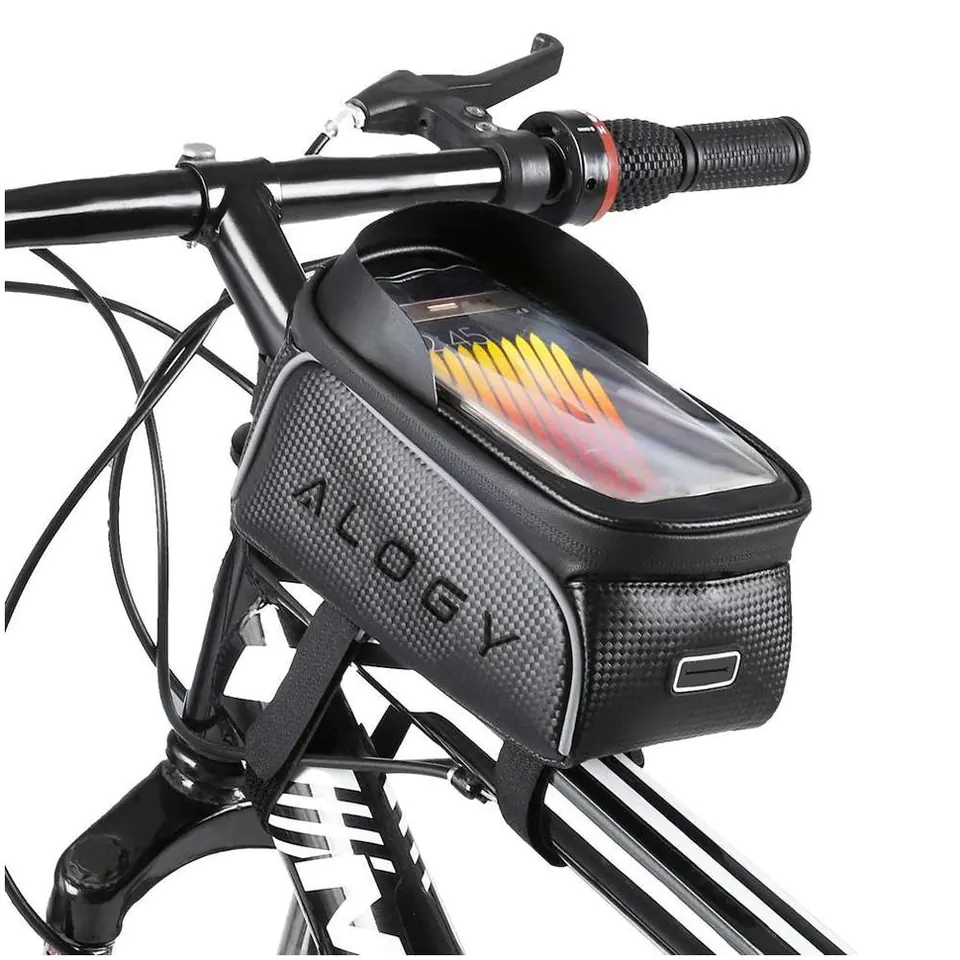 ⁨Alogy Bike bag Bike pannier phone holder up to 6.7" for frame 2L Black⁩ at Wasserman.eu