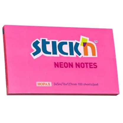 ⁨Block STICK"N 127x76mm dark pink neon 100k 21169 STICK'N⁩ at Wasserman.eu