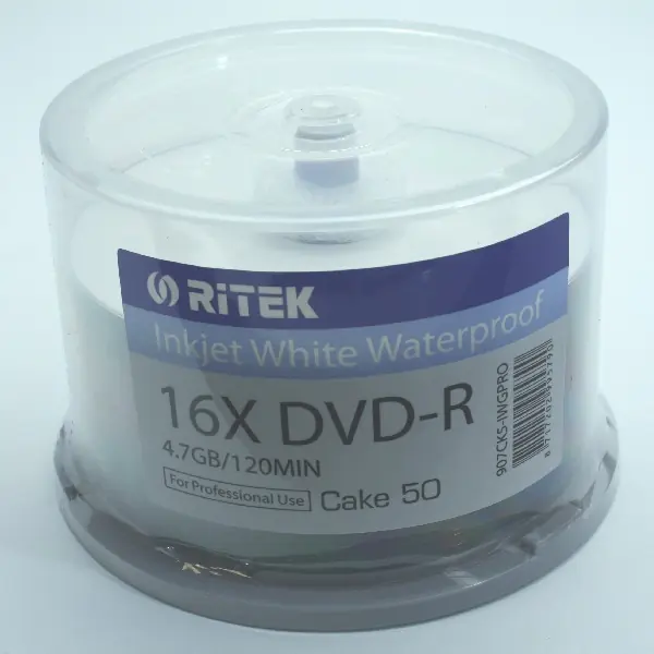 ⁨TRAXDATA DVD-R 4,7GB 16X WHITE GLOSSY WATERPROOF PRINT CAKE 50 907CK50IWGPRO⁩ at Wasserman.eu