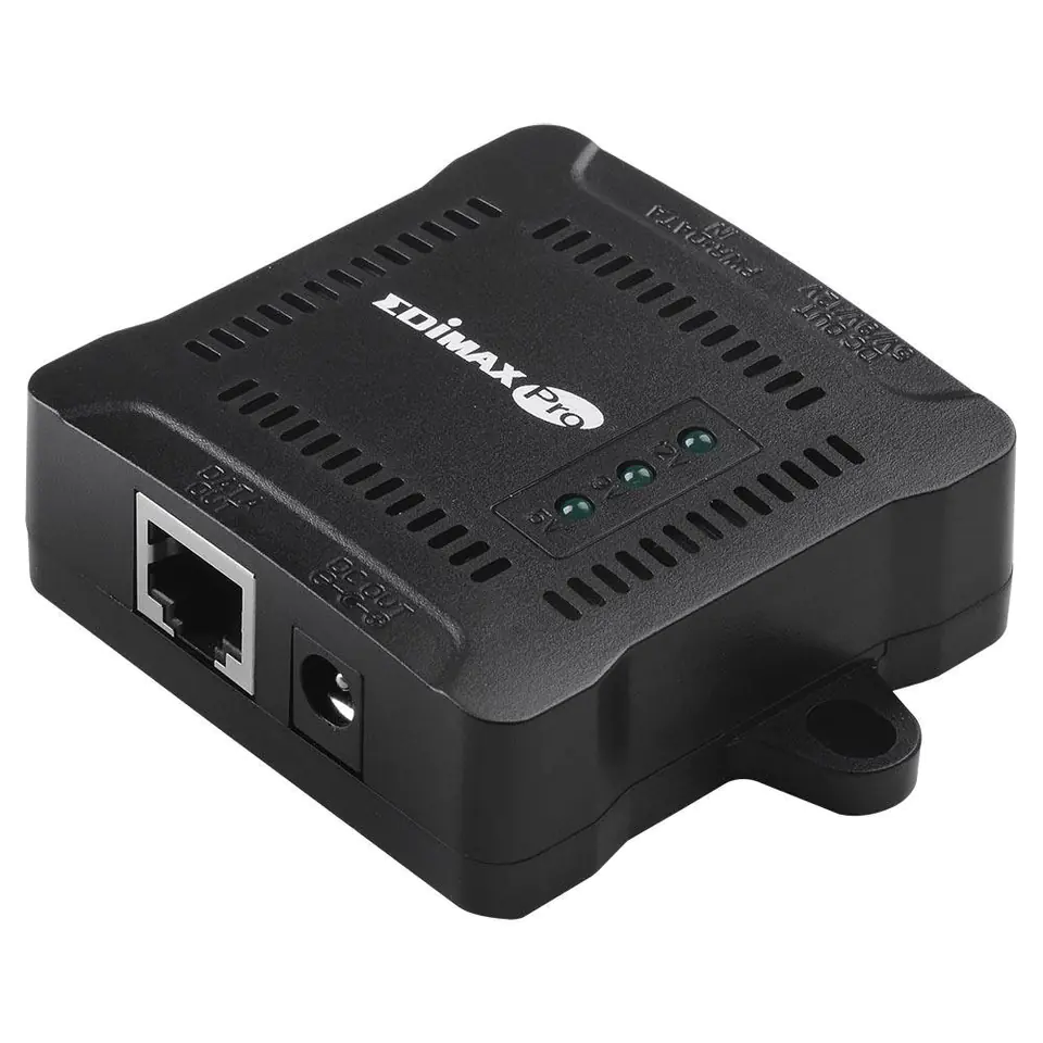 ⁨Edimax GP-101ST network splitter Black Power over Ethernet (PoE)⁩ at Wasserman.eu