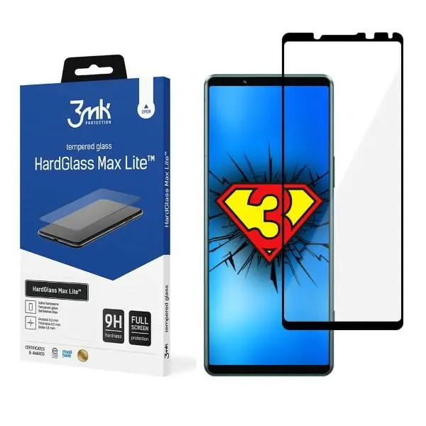 ⁨3MK HardGlass Max Lite Sony Xperia 5 IV black/black Fulscreen Glass Lite⁩ at Wasserman.eu