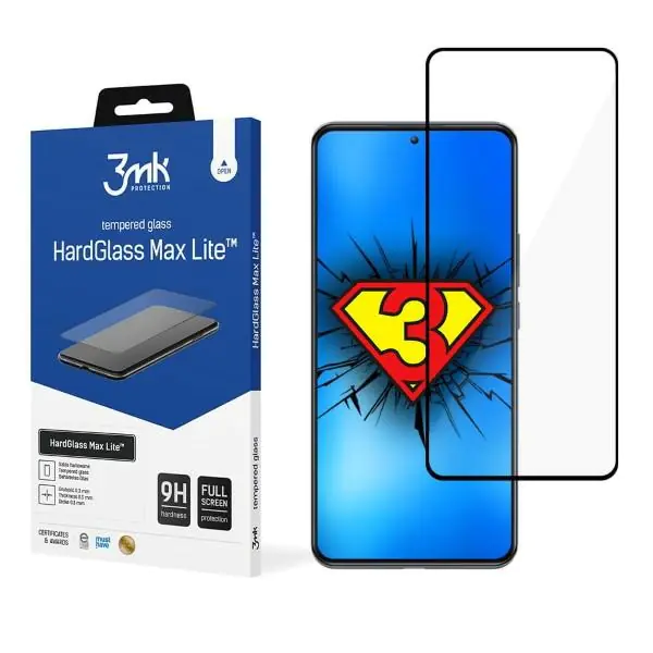 ⁨3MK HardGlass Max Lite Xiaomi 12T czarny/black Fullscreen Glass Lite⁩ w sklepie Wasserman.eu