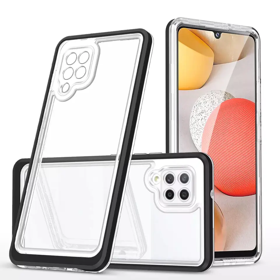 ⁨Clear 3in1 Case for Samsung Galaxy A42 5G Gel Cover with Frame Black⁩ at Wasserman.eu