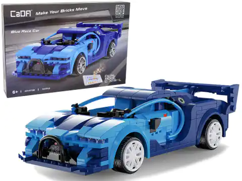 ⁨Klocki Konstrukcyjne Auto Sportowe Race Car Niebieskie R/C 325 Elementów⁩ w sklepie Wasserman.eu