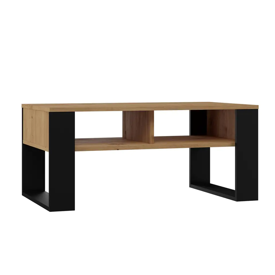 ⁨COFFEE TABLE BENCH MODERN 2P ARTISAN OAK / BLACK⁩ at Wasserman.eu