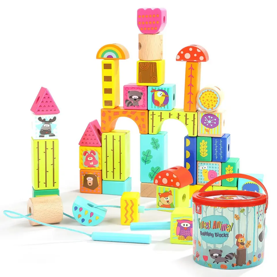 Wooden Blocks TOP BRIGHT - Forest 38 elements at Wasserman.eu