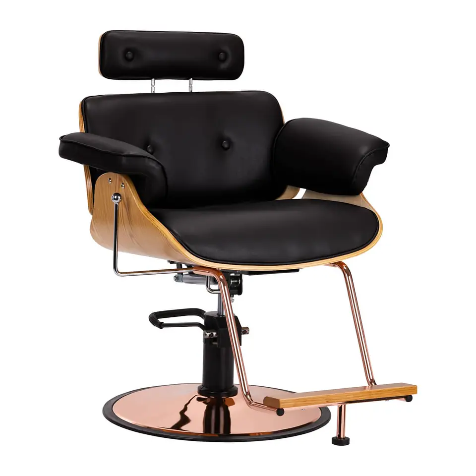 ⁨Gabbiano hairdresser's chair Florence with adjustable headrest black⁩ at Wasserman.eu