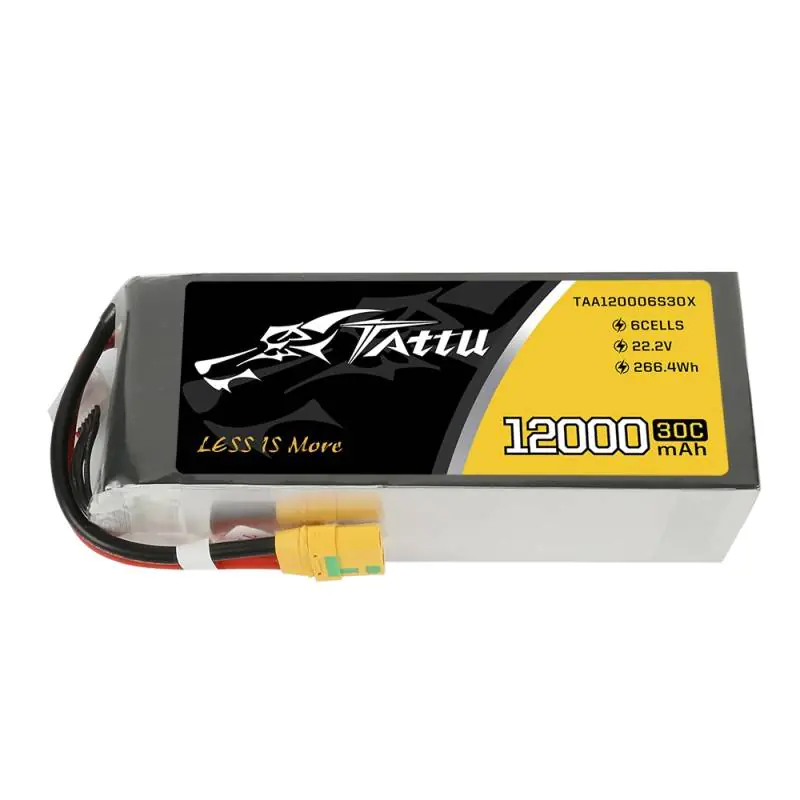 Tattu Rechargeable Battery 12000mAh 22.2V 30C 6S1P XT90 at Wasserman.eu