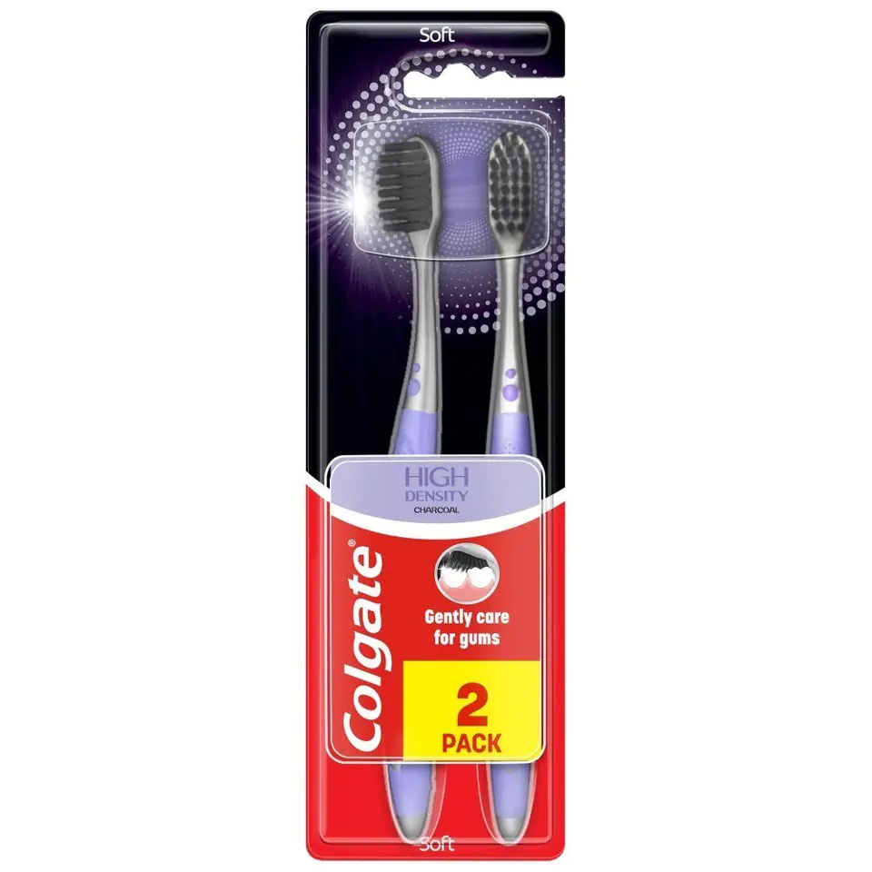 ⁨Colgate Szczoteczka do zębów High Density Charcoal - soft DUO 1op.-2szt⁩ w sklepie Wasserman.eu