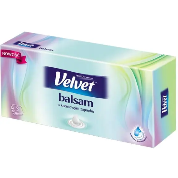 ⁨Chusteczki VELVET BALSAM (70 sztuk) 3 warstwy o Kremowym Zapachu⁩ w sklepie Wasserman.eu