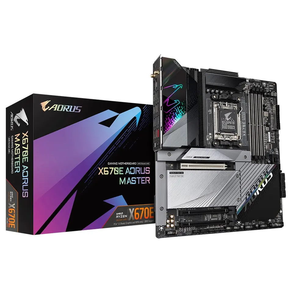 ⁨Płyta główna X670E AORUS MASTER AM5 4DDR5 HDMI/DP EATX⁩ w sklepie Wasserman.eu