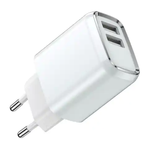 ⁨Ładowarka Sieciowa 2.4A 2x USB + Kabel USB-Lightning Jellico A51 biały⁩ w sklepie Wasserman.eu