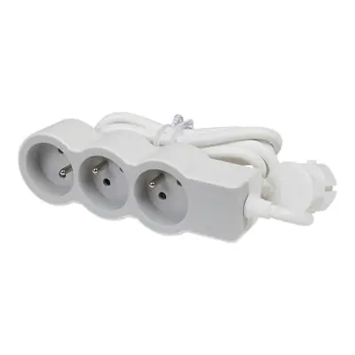 ⁨Extension cable standard 3x2P+Z 3m white and grey⁩ at Wasserman.eu