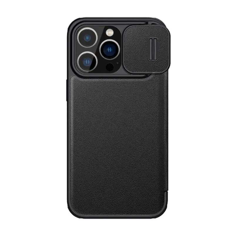 ⁨Nillkin Qin Pro Leather Case for iPhone 14 Pro (Black)⁩ at Wasserman.eu