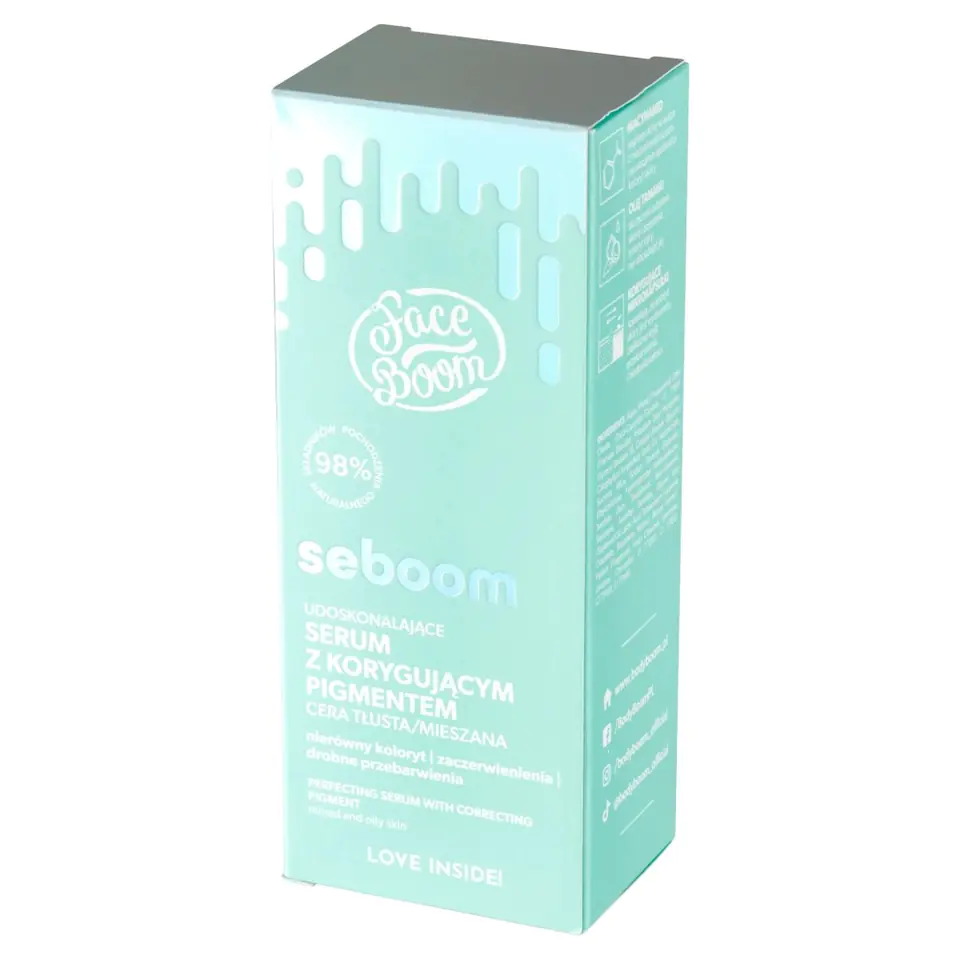 ⁨Face Boom Seboom Udoskonalające Serum z korygującym pigmentem - cera tłusta i mieszana 30ml⁩ w sklepie Wasserman.eu