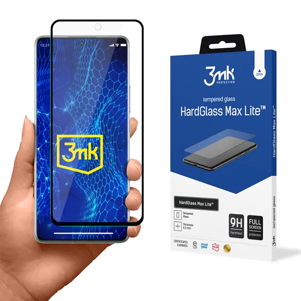 ⁨3MK HardGlass Max Lite Xiaomi 12 Proczarny/black⁩ w sklepie Wasserman.eu