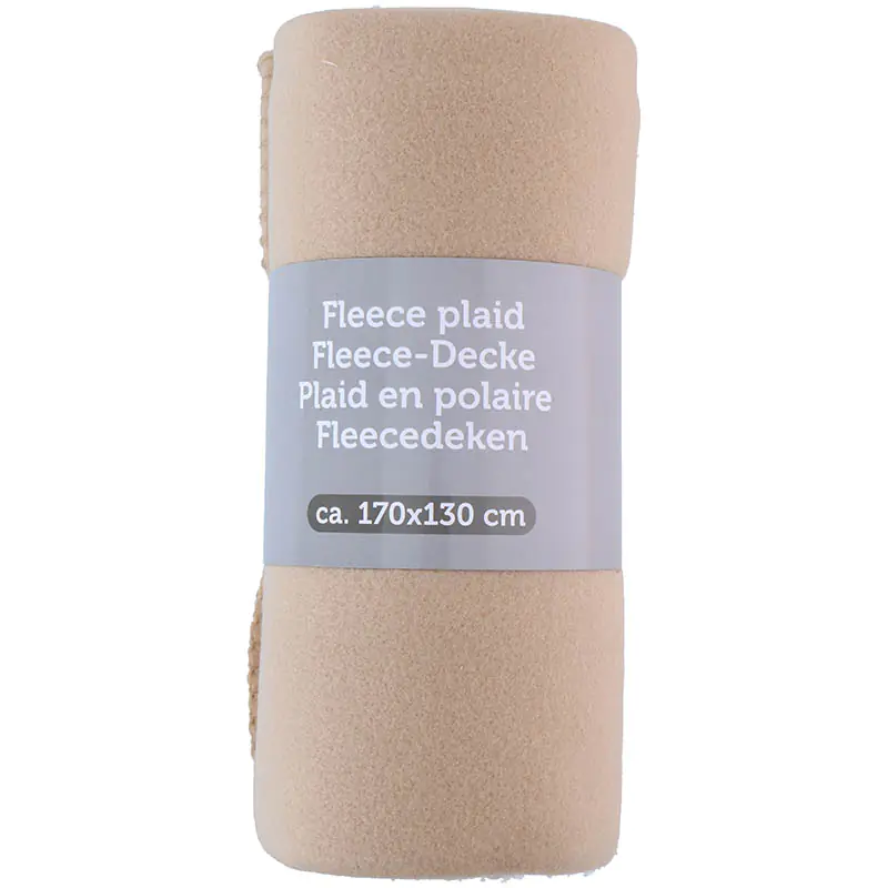 ⁨Fleece blanket 170x130 cm (beige)⁩ at Wasserman.eu